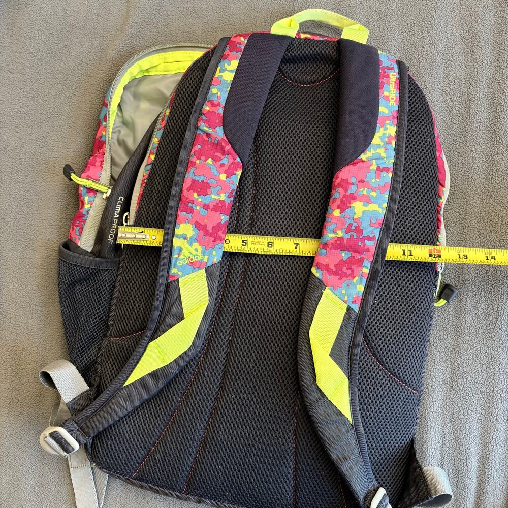ADIDAS Climaproof Backpack Camouflage Gray Pink Laptop Travel Bag - Picture 6 of 14